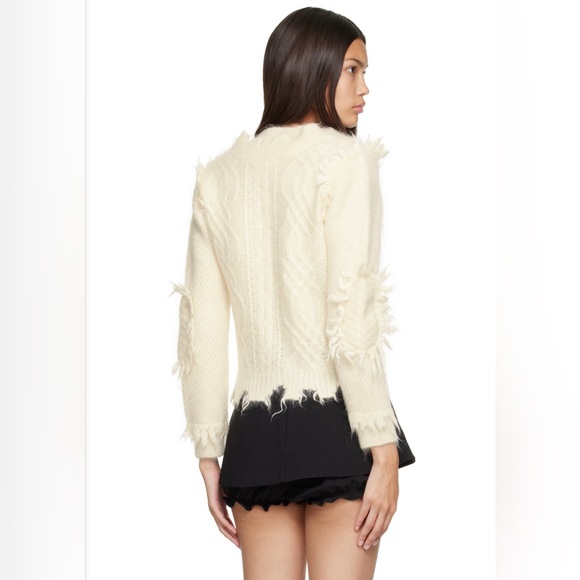 Shushu/Tong Women’s Off-White Distressed Patchwork Cardigan - Picture 3 of 16